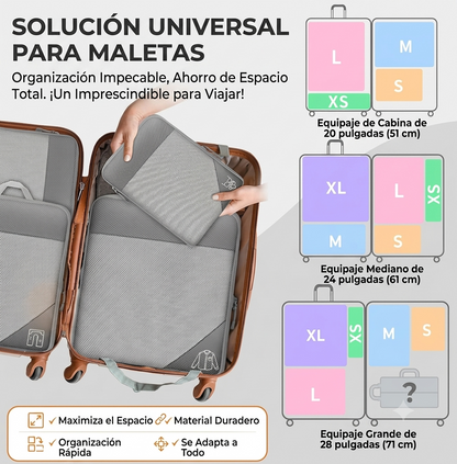 Set de 5 Bolsas Organizadoras de Compresión para Maleta